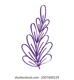 Hand drawn flat design simple flower outline on white.