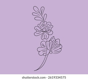 Hand drawn flat design simple flower outline
