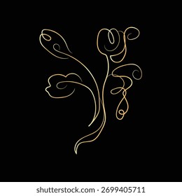 Hand drawn flat design simple flower outline