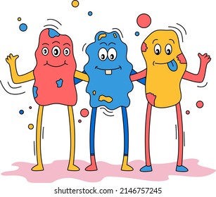 Hand drawn flat design trendy cartoon element collection	