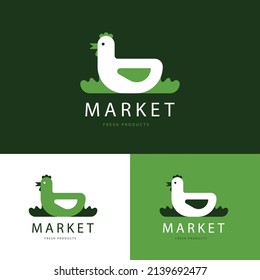 hand drawn flat design vegetable market logo template vector