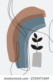 Desenhado à mão design plano arte da parede