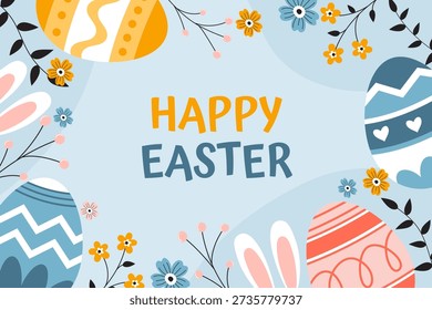 Hand drawn flat Easter background