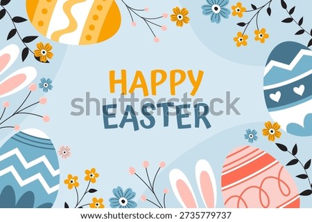 Hand drawn flat Easter background
