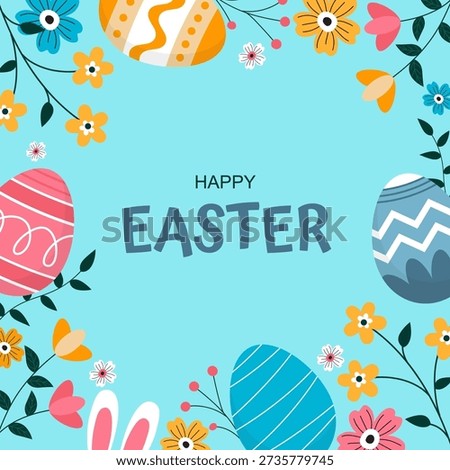 Hand drawn flat Easter background