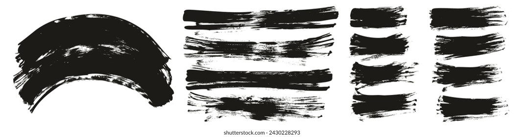 Hand Drawn Flat Fan Brush Regular Curved And Long And Short Background High Detail Abstract Vector Background MEGA Set 