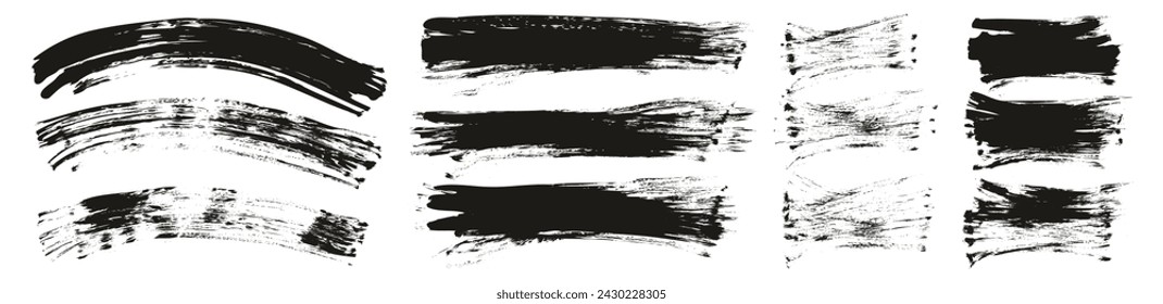 Hand Drawn Flat Fan Brush Regular Curved And Long And Short Background High Detail Abstract Vector Background MEGA Set 
