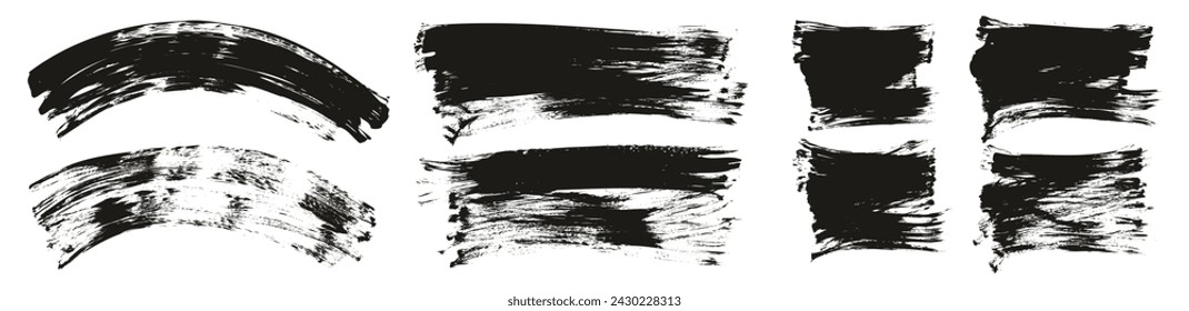 Hand Drawn Flat Fan Brush Regular Curved And Long And Short Background High Detail Abstract Vector Background MEGA Set 