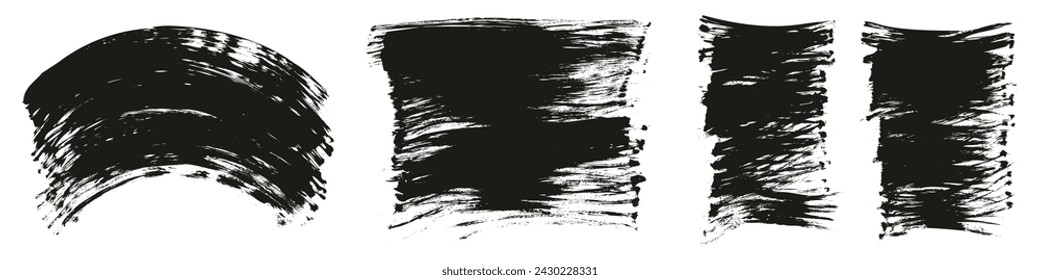 Hand Drawn Flat Fan Brush Regular Curved And Long And Short Background High Detail Abstract Vector Background MEGA Set 