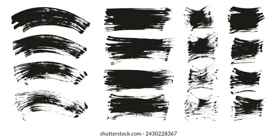 Hand Drawn Flat Fan Brush Regular Curved And Long And Short Background High Detail Abstract Vector Background MEGA Set 