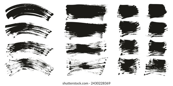 Hand Drawn Flat Fan Brush Regular Curved And Long And Short Background High Detail Abstract Vector Background MEGA Set 
