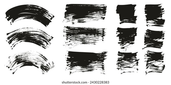 Hand Drawn Flat Fan Brush Regular Curved And Long And Short Background High Detail Abstract Vector Background MEGA Set 