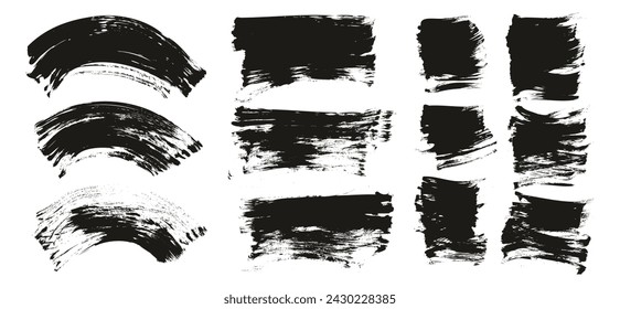 Hand Drawn Flat Fan Brush Regular Curved And Long And Short Background High Detail Abstract Vector Background MEGA Set 