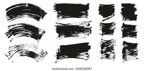 Hand Drawn Flat Fan Brush Regular Curved And Long And Short Background High Detail Abstract Vector Background MEGA Set 