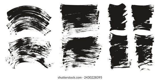 Hand Drawn Flat Fan Brush Regular Curved And Long And Short Background High Detail Abstract Vector Background MEGA Set 