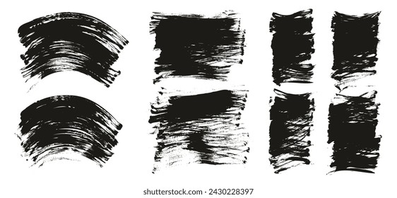 Hand Drawn Flat Fan Brush Regular Curved And Long And Short Background High Detail Abstract Vector Background MEGA Set 