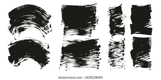 Hand Drawn Flat Fan Brush Regular Curved And Long And Short Background High Detail Abstract Vector Background MEGA Set 