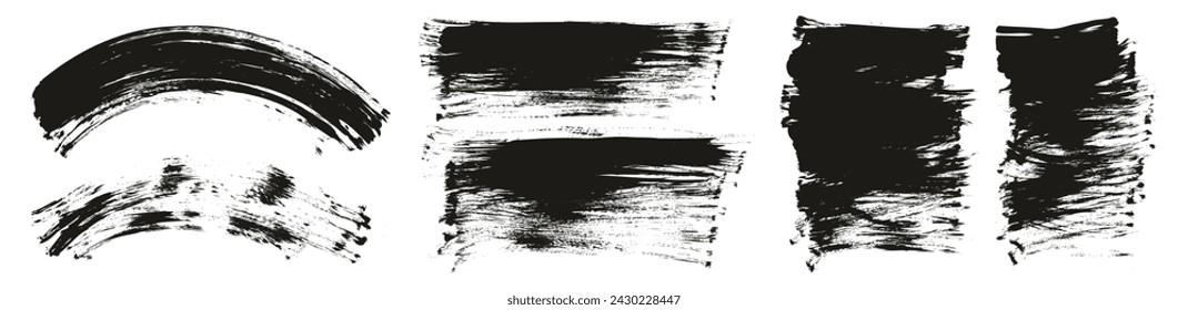 Hand Drawn Flat Fan Brush Regular Curved And Long And Short Background High Detail Abstract Vector Background MEGA Set 