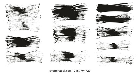 Hand Drawn Flat Fan Brush Thin Long Background High Detail Abstract Vector Background MEGA Set 