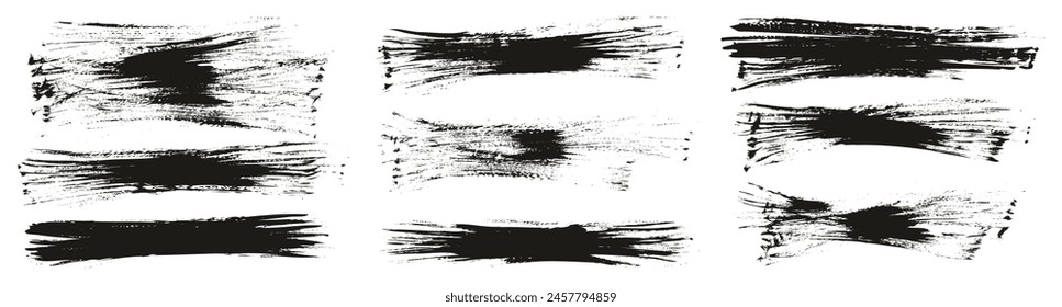 Hand Drawn Flat Fan Brush Thin Long Background High Detail Abstract Vector Background MEGA Set 