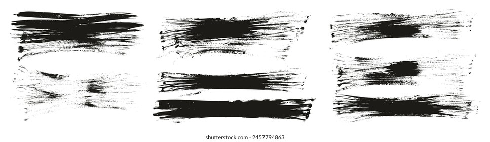 Hand Drawn Flat Fan Brush Thin Long Background High Detail Abstract Vector Background MEGA Set 