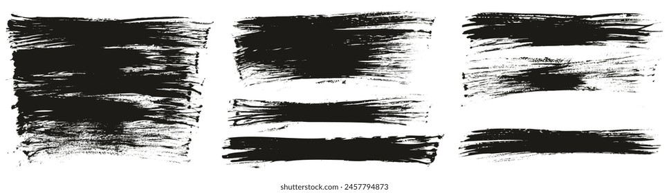 Hand Drawn Flat Fan Brush Thin Long Background High Detail Abstract Vector Background MEGA Set 