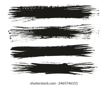 Cepillo plano dibujado a mano del ventilador Fondo largo fino Conjunto de fondo Abstractas de Vector de alto detalle 