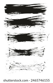 Handgezeichnete flache Fächerbürste Dünne Lange Hintergrund Hohe Detailtiefe Abstrakte Vektorgrafik Hintergrund Set 