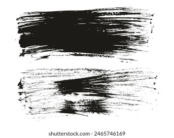 Cepillo plano dibujado a mano del ventilador Fondo largo fino Conjunto de fondo Abstractas de Vector de alto detalle 