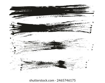 Hand Drawn Flat Fan Brush Thin Long Background High Detail Abstract Vector Background Set 