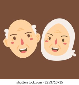 hand drawn flat grandparents day