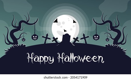 Fondo plano de Halloween de mano