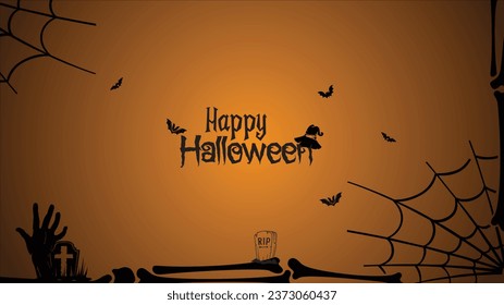 Hand drawn flat halloween background
