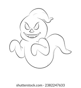 Hand drawn flat Halloween background