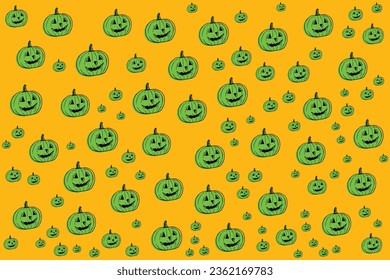 Hand drawn flat Halloween pattern design