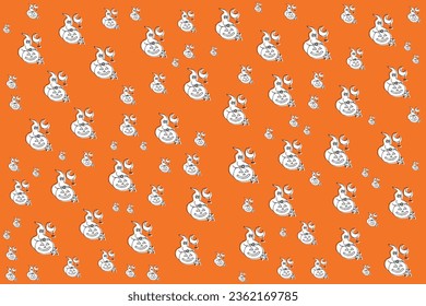 Hand drawn flat Halloween pattern design