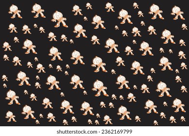 Hand drawn flat Halloween pattern design