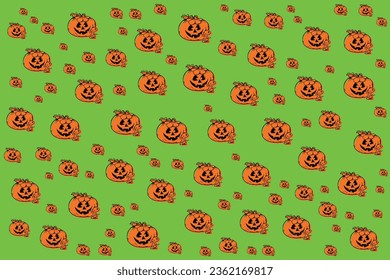 Hand drawn flat Halloween pattern design