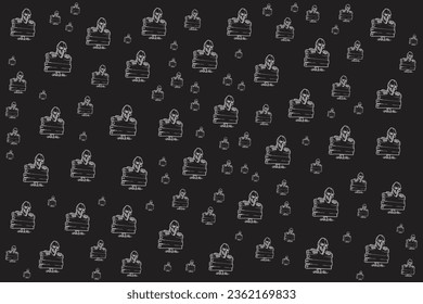 Hand drawn flat Halloween pattern design