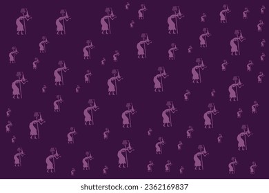 Hand drawn flat Halloween pattern design