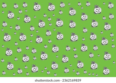Hand drawn flat Halloween pattern design