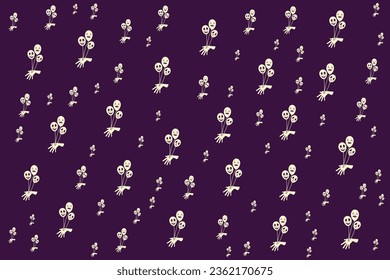 Hand drawn flat Halloween pattern design