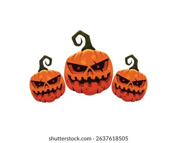 Hand drawn flat Halloween pumpkin illustration