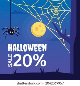 Hand drawn flat Happy Halloween illustration
