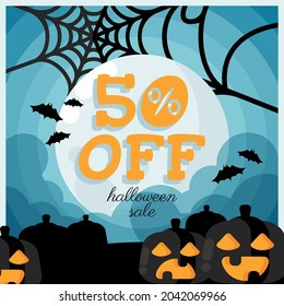 Hand drawn flat Happy Halloween illustration