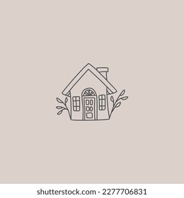 Hand drawn flat house illustration