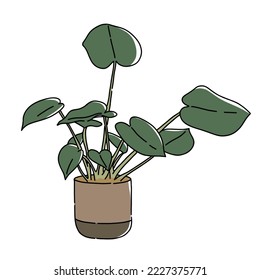 Ilustración del vector de la planta de limpieza plana dibujada a mano