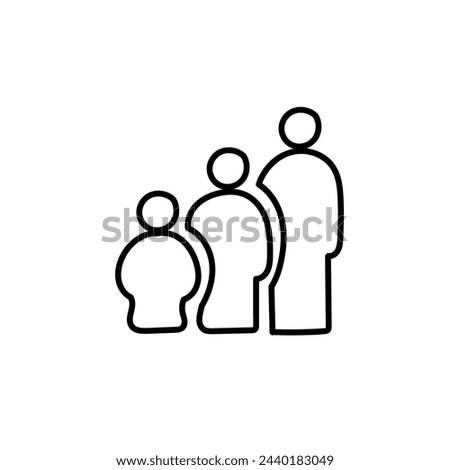 Hand Drawn flat icon for age group