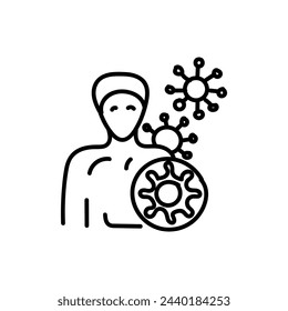 Handgezeichnetes flaches Symbol für Autoimmunerkrankungen