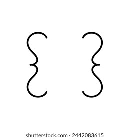 Hand Drawn flat icon for bracket